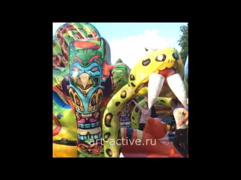 Большой батут с горкой «Акуна Матата»