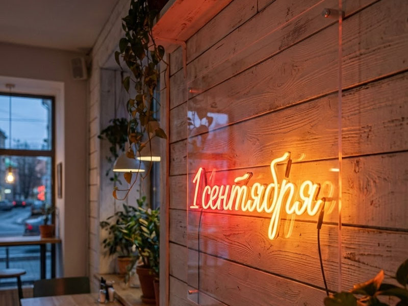 Неоновая вывеска «1 сентября»