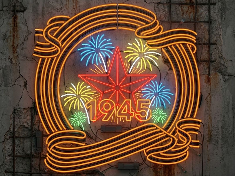 Неоновая вывеска «9 мая»