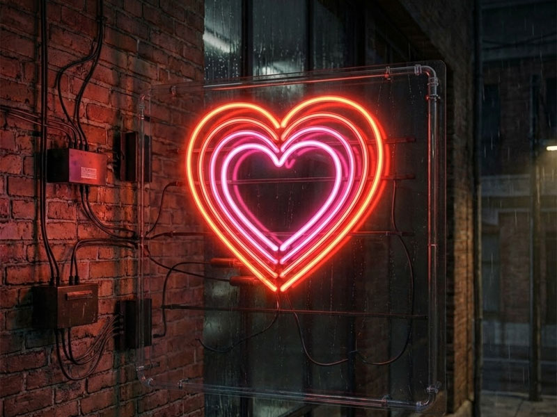 Неоновая вывеска «Сердце»