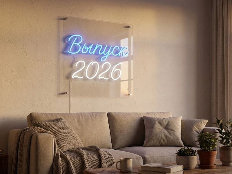 Неоновая вывеска «Выпуск 2026»