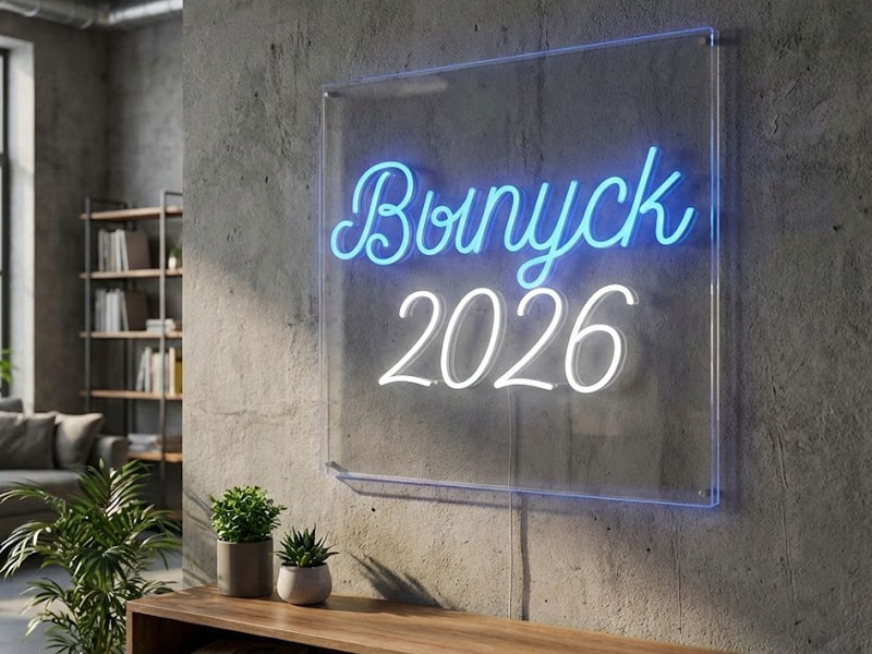 Неоновая вывеска «Выпуск 2026»