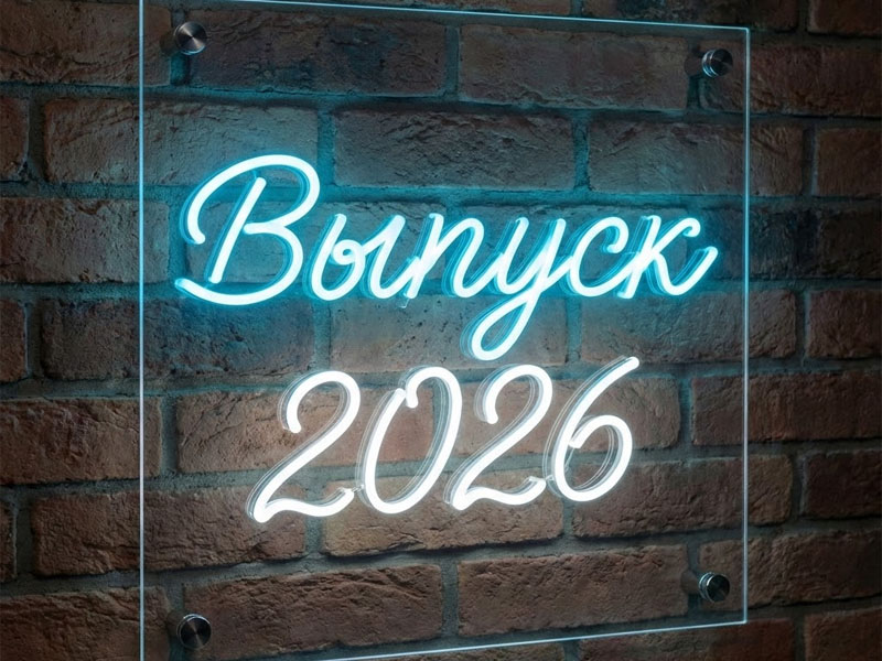 Неоновая вывеска «Выпуск 2026»