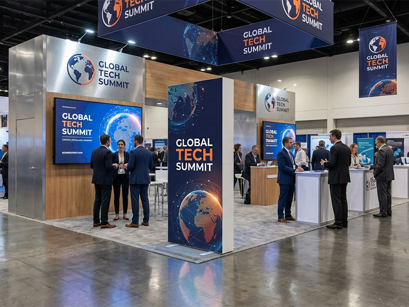 Автоматический тканевый стенд Light Up с двусторонней печатью — вид 4