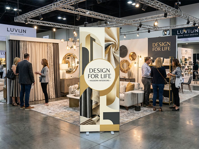 Автоматический тканевый стенд Light Up с двусторонней печатью — вид 3