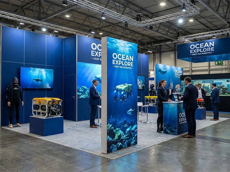 Автоматический тканевый стенд Light Up с двусторонней печатью — вид 2