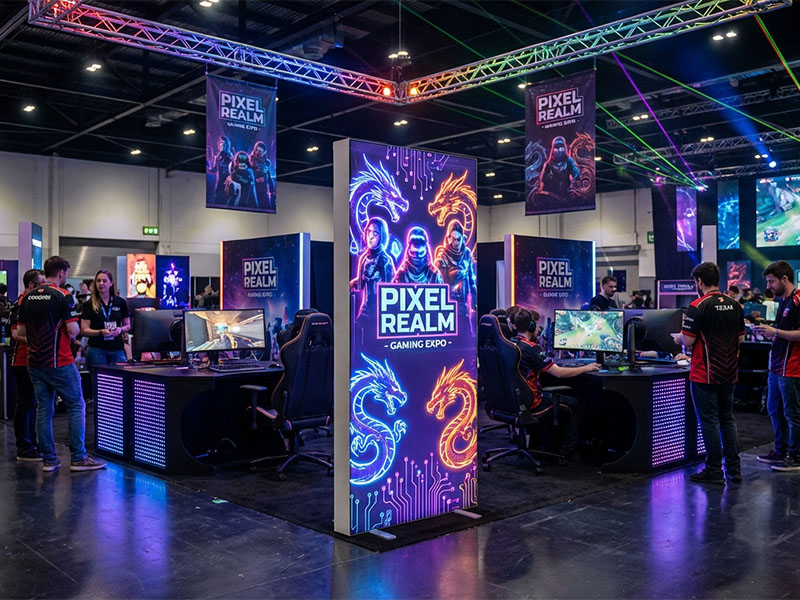 Автоматический тканевый стенд Light Up с односторонней печатью — вид 7