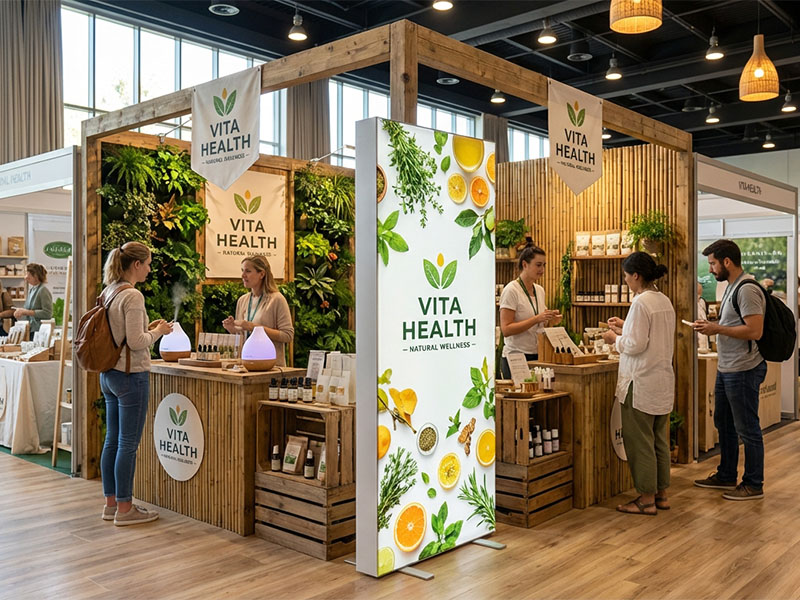 Автоматический тканевый стенд Light Up с односторонней печатью — вид 3