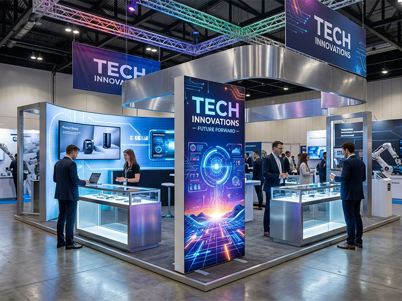 Автоматический тканевый стенд Light Up с односторонней печатью