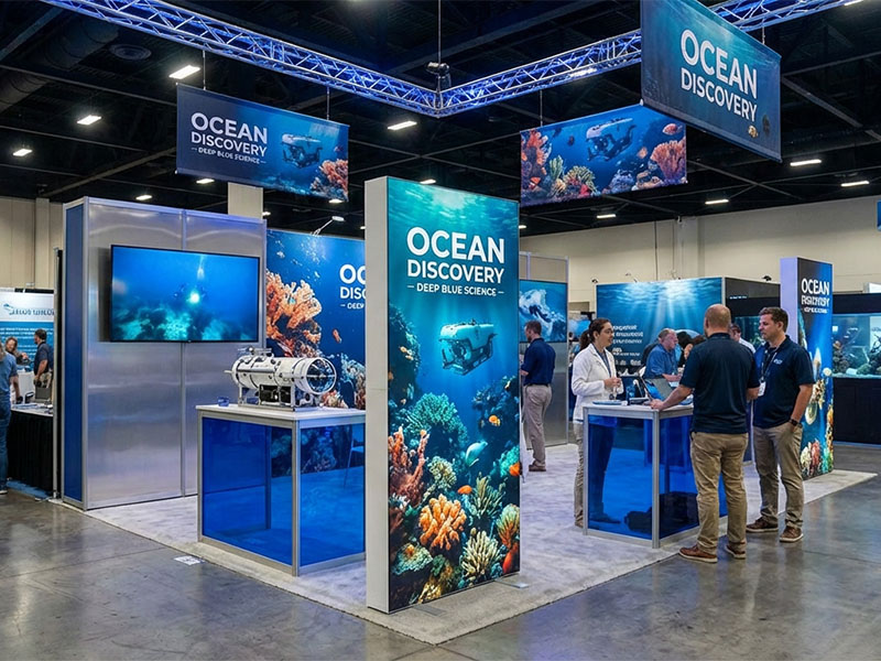 Автоматический тканевый стенд Light Up с односторонней печатью — вид 2