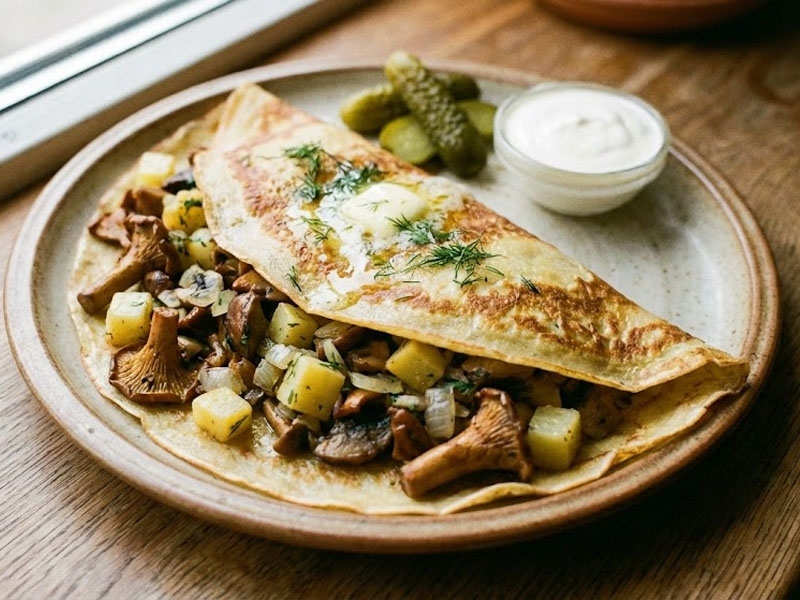 Блинчик Грибы с картошкой