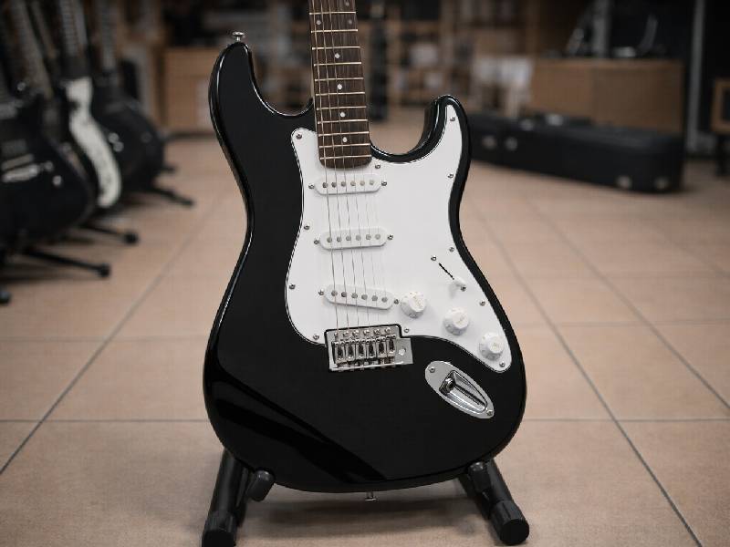 Черная электрогитара Squier Stratocaster Affinity RW Black