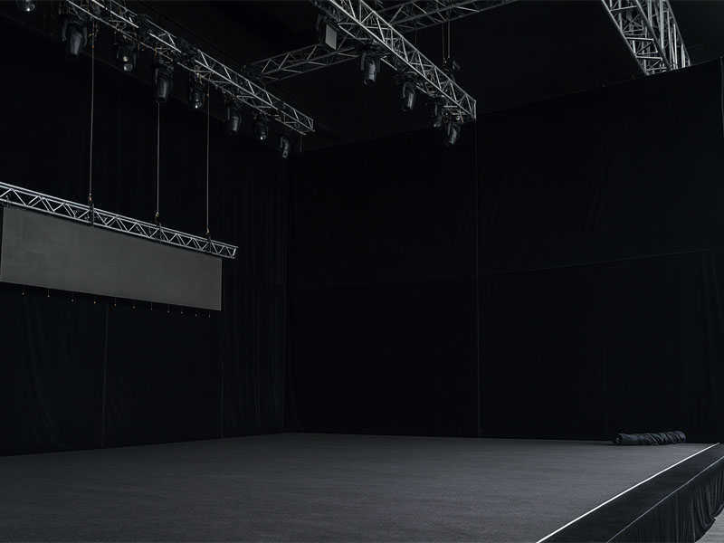 Черный кабинет, черный бархат сценический, черная комната