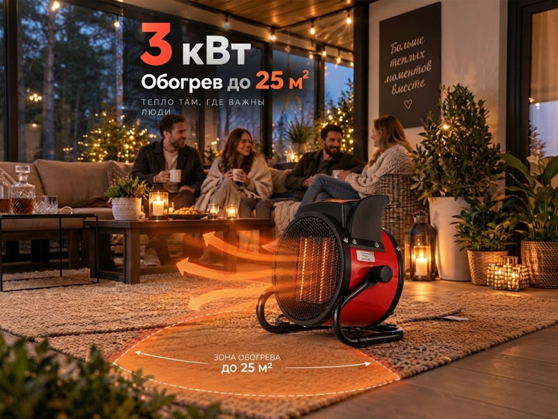 Пушка тепловая Электрическая — до 25 м² — вид 4