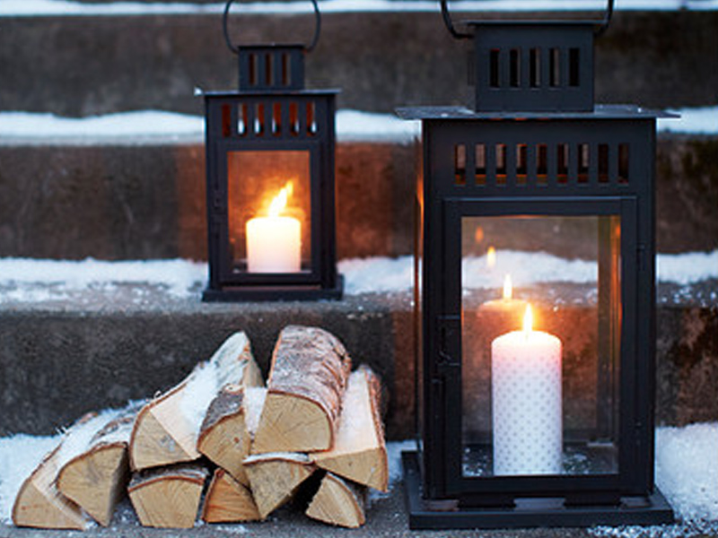 Фонарь с формовой свечой