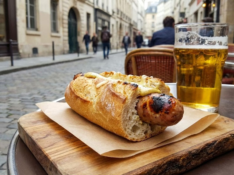 Французский хот-дог (куриная сосиска на гриле) — вид 2