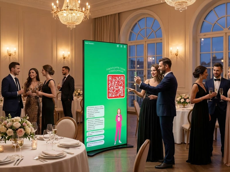 Интерактивный экран для сообщений от гостей