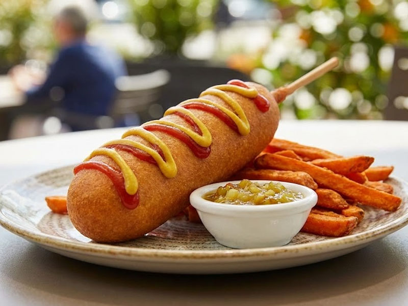 Корн-дог с вегетарианской сосиской