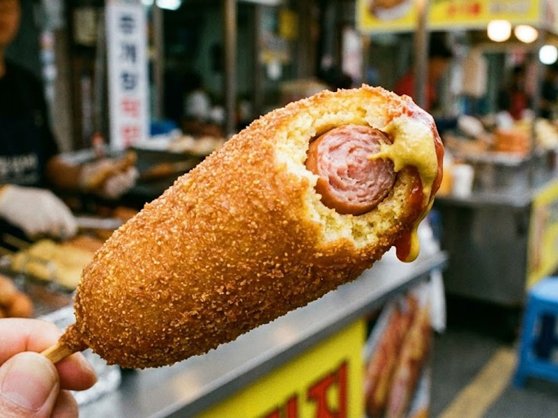 Корн-дог со свиной сосиской