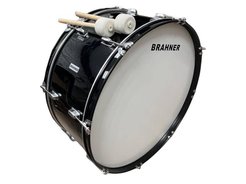 Маршевый черный бас-барабан Brahner