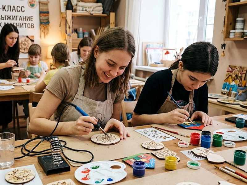 Мастер-класс «Роспись и выжигание деревянных магнитов»