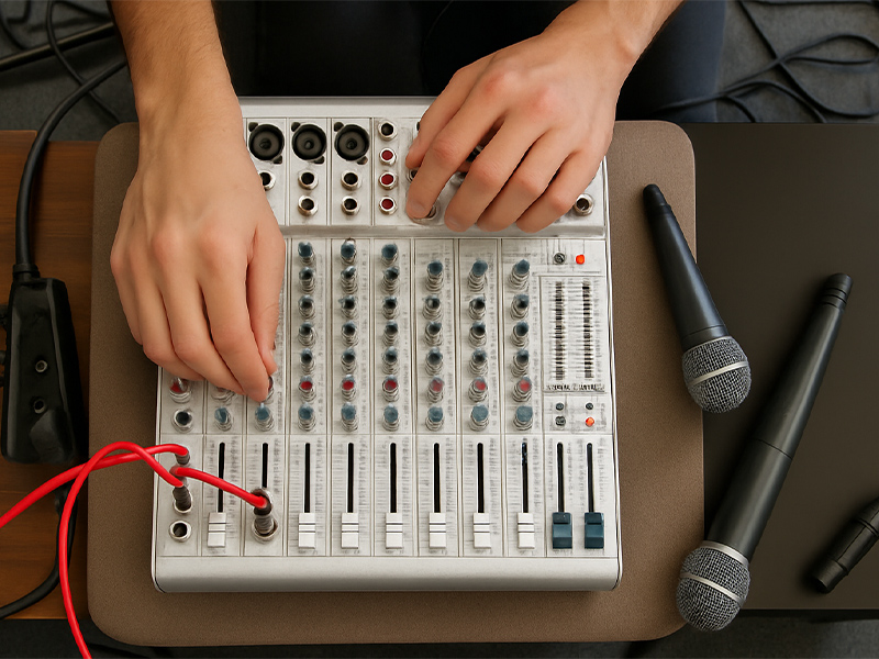 Микшер Behringer UB1204FX-PRO, пульт звукооператора