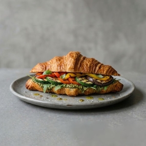 Набор круассанов с овощами гриль и соусом песто