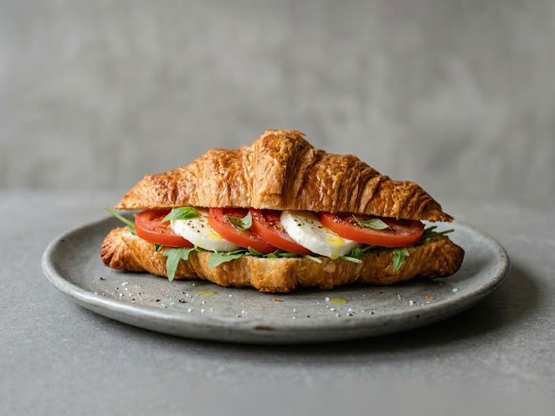 Набор круассанов с сыром моцарелла и томатами