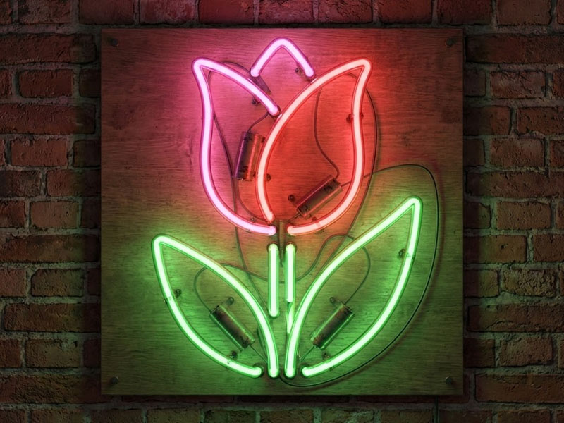 Неоновая вывеска «Тюльпан»