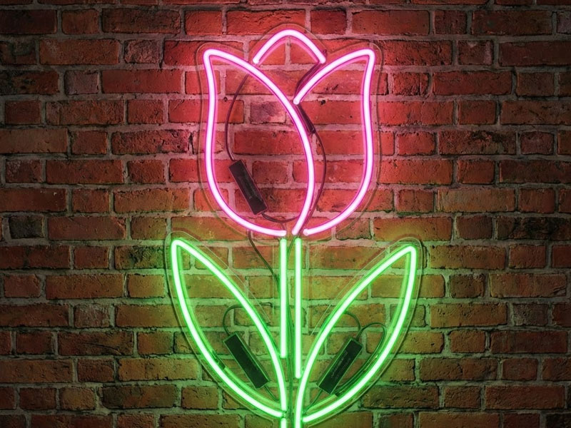 Неоновая вывеска «Тюльпан»