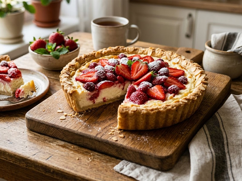 Пирог клубникой и творогом — вид 2