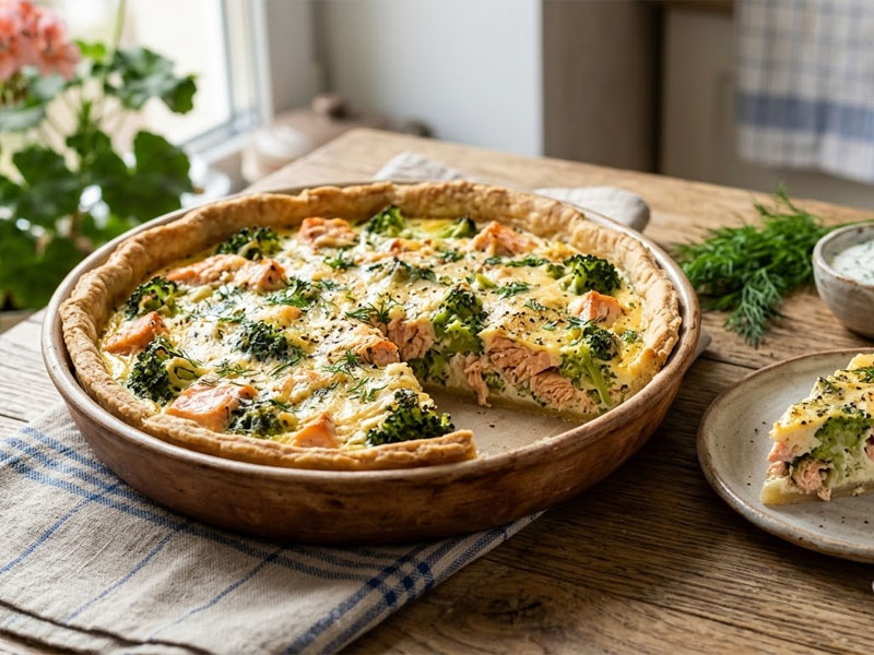 Пирог с горбушей и брокколи — вид 3
