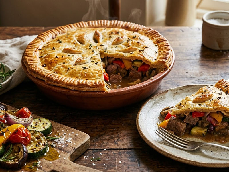 Пирог с говядиной и овощами гриль — вид 3