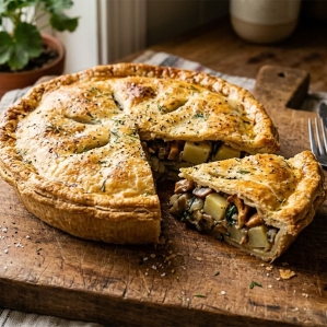 Пирог с картофелем и грибами