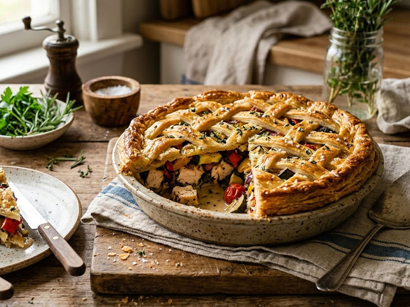 Пирог с курицей и овощами гриль — вид 2