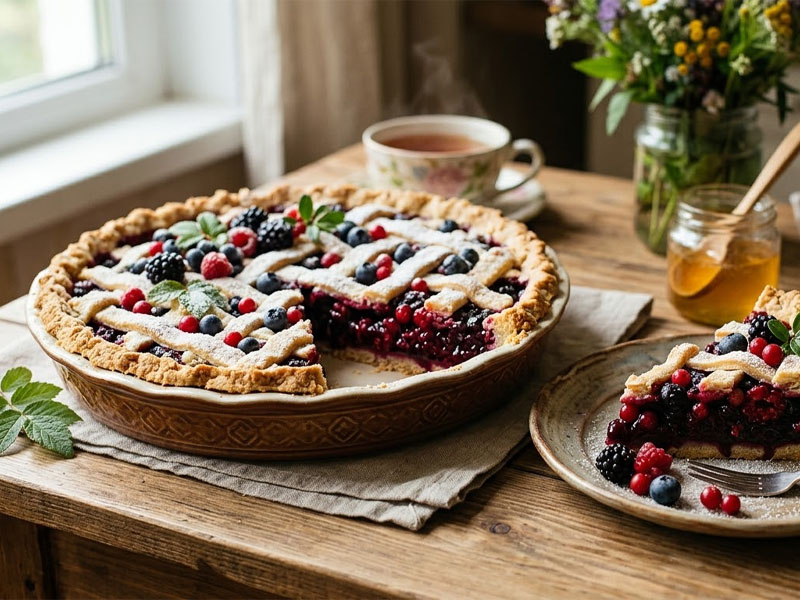 Пирог с лесной ягодой