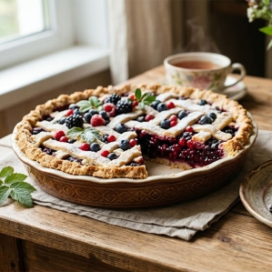 Пирог с лесной ягодой