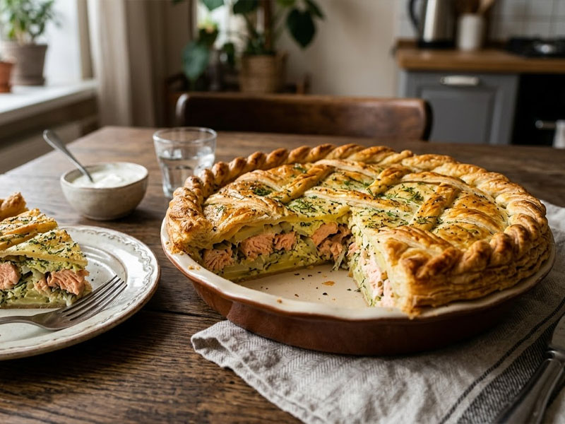 Пирог с лососем — вид 2