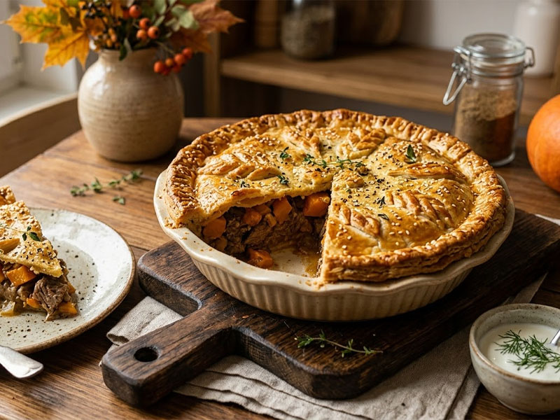 Пирог с мясом и тыквой — вид 2