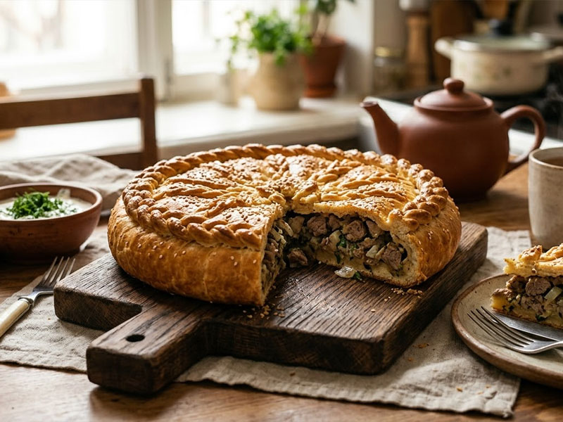 Пирог с рубленой бараниной