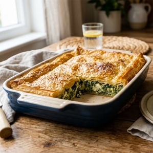 Пирог с сыром и шпинатом