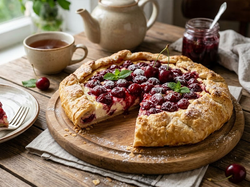 Пирог с творогом и вишней — вид 2