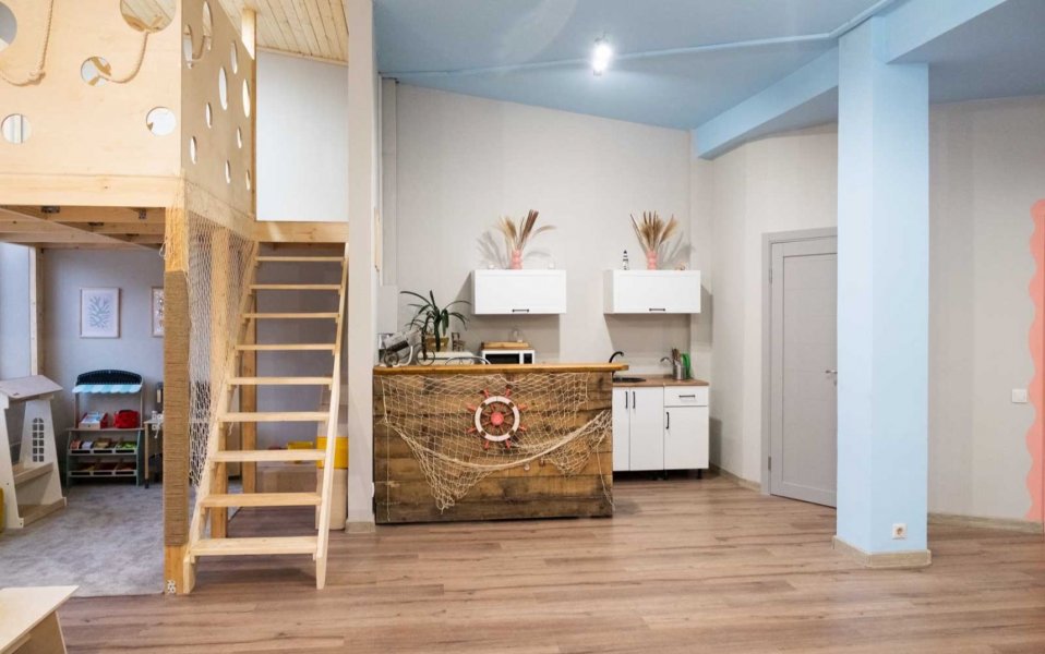 BabySpace Loft, Зал Море - просторный детский лофт с верандой в морском стиле — фото 1