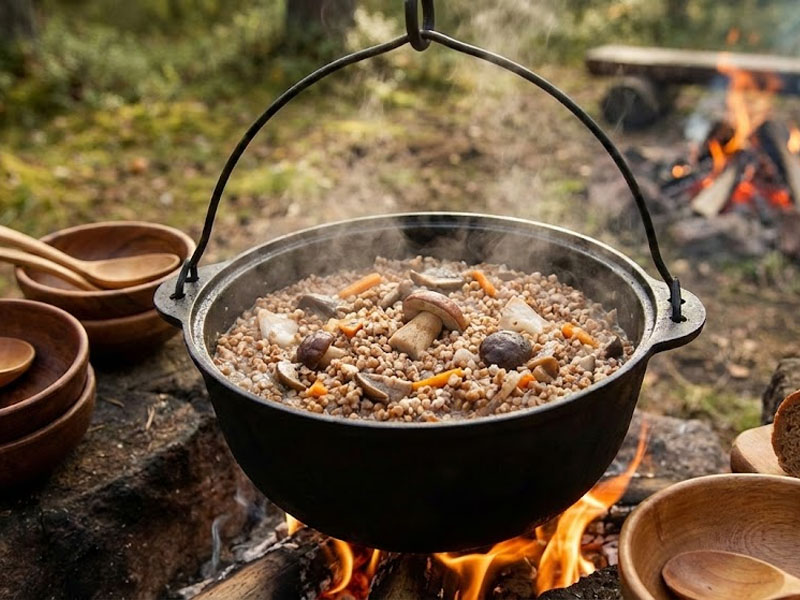 Полевая каша с грибами