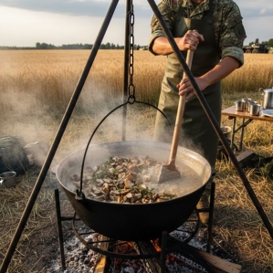 Полевая каша с грибами