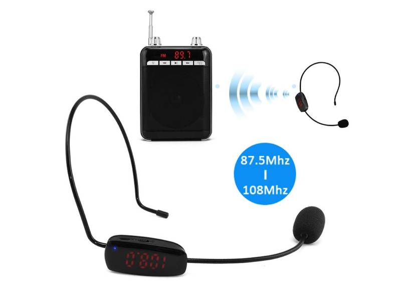 Радиомикрофон-гарнитура с FM-передатчиком на усилитель поясной