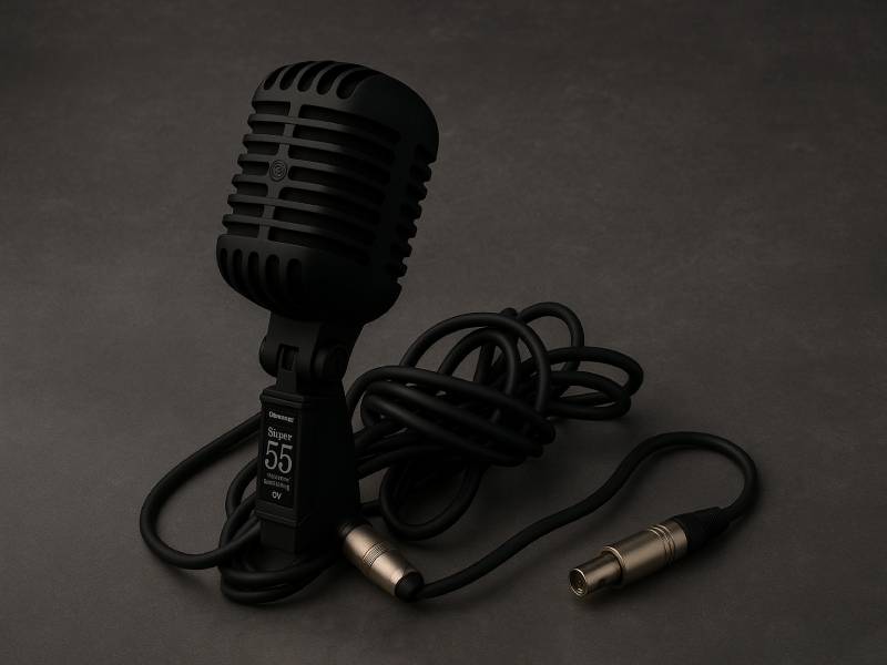 Ретро-микрофон типа SHURE 55 Элвис черный