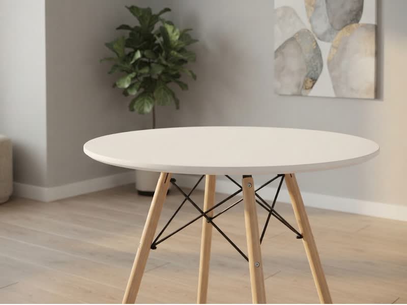 Стол банкетный Eames d-100 см белый — вид 3