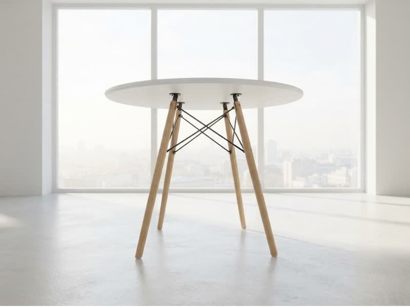 Стол банкетный Eames d-100 см белый — вид 4