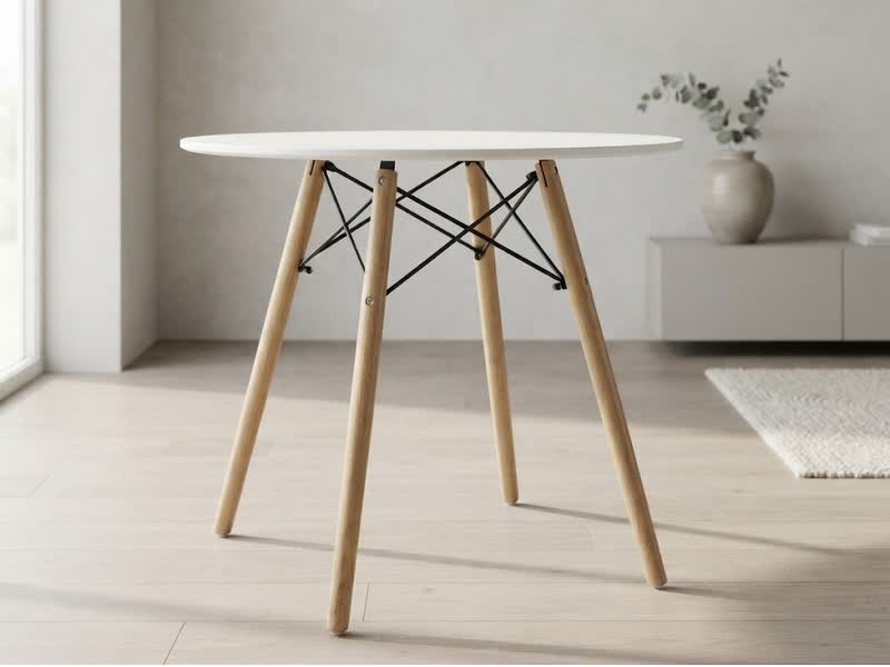 Стол Eames d-70 см белый — вид 2